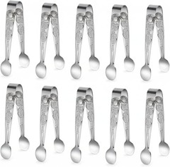 Mini Serving Tongs Stainless Steel 10PCS Small Food & Snack Tongs