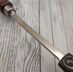 Vintage Brown Nylon Solid Serving Basting Spoon Farmhouse Wood Handle Unbranded