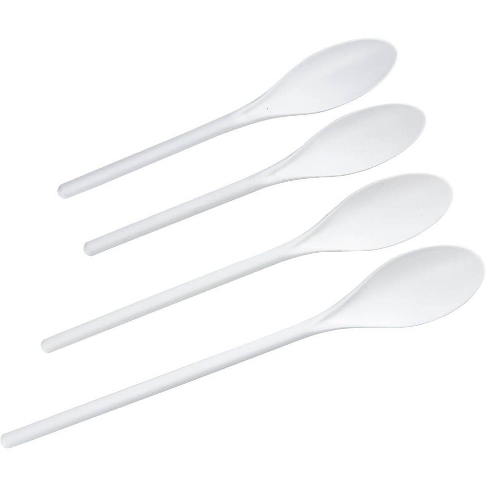 Plastic Spoons Bulk 4 Piece Set White 10-14.5 Inch Disposable Cutlery