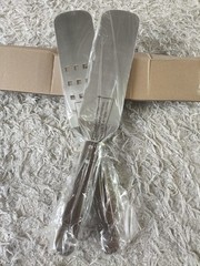 Curtis Stone Griddle Spatulas Set of 2 Stainless Steel w/ Bamboo Handles