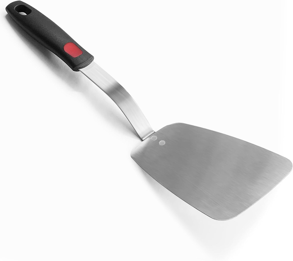 Stainless Steel Flexible Spatula Solid Turner, Thin Metal Spatula for Cast Iron