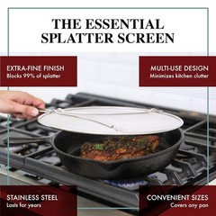 BergKoch 13 Inch Stainless Steel Splatter Screen for Frying Pan
