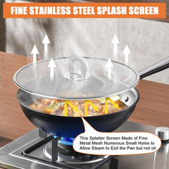 2-Pack Splatter Screens for Frying Pan – Stainless Steel Grease Splatter Guard