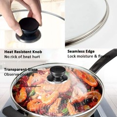 12″ Stainless Glass Lid for Frying Pan Skillets Tempered Replacement Cover