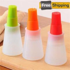 Silicone Oil Bottle Brush BBQ Soft Basting Brush Dispenser Kitchen Cooking Tool
