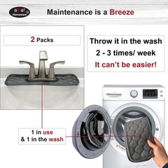 Bathroom Sink Splash Guard Oval-Hole Rectangle-Hole: , Faucet Mat for Bathroo…