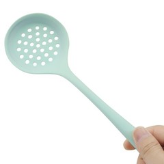 Silicone Slotted Spoon Heat Resistant Colander Strainer Skimmer Green Unit