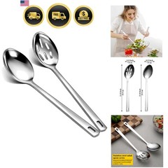Cooking Spoon Set, Stainless Steel Kitchen Cooking Serving, Solid Spoon, Slot…