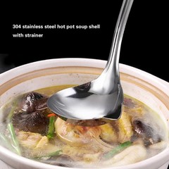 Silver Kitchen Soup Ladle 30cm/11.8 Inch 304 Stainless Steel Pour Spout Metal