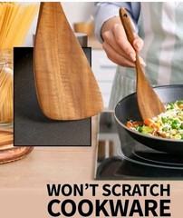 Zulay Kitchen 6-Piece Wooden Spoons for Cooking – 6-piece set, Teak Brown