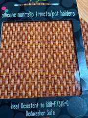 Andreas Round Silicone Mat Non-Slip Trivet 7 1/2″ Diameter Made in USA NEW NWT