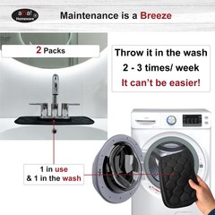 Bathroom Sink Splash Guard Oval-Hole Rectangle-Hole: , Faucet Mat for Bathroo…