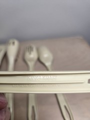 7 pc VTG King Kraft Nylon Plastic Kitchen Utensils Cooking Spoons Tan Lot USA