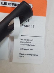 Le Creuset Black Plastic Rice Paddle 10.25 in Long Dishwasher Safe NWT