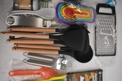 Bulk Lot 40 Kitchen Utensils Mixed Necessities Unbranded Tongs Grater Tumbler