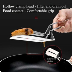 Stainless Steel Steak Clamp Food Bread Meat BBQ Clip Tongs Kitchen Cooking Tool