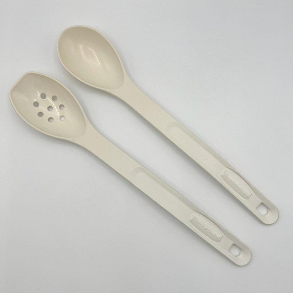 Rubbermaid Heavy Duty Nylon Spoons Basting Stir 1973 Solid 1974 Slotted Set of 2