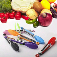 1pc 7-Inch Small Kitchen Tongs – Heat Resistant Nylon Tips – NEW