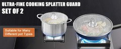 2-Pack Splatter Screens for Frying Pan – Stainless Steel Grease Splatter Guard