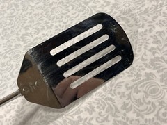 Vtg 1970s Prestige Steel Cooking Spatula Frying Pan Slotted Egg Flipper White