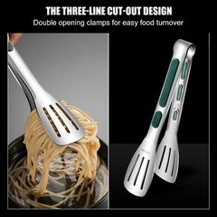 7/9/11.2 IN Stainless Steel Food Clip BBQ Grill Steak Food Clamp Clips Silicone