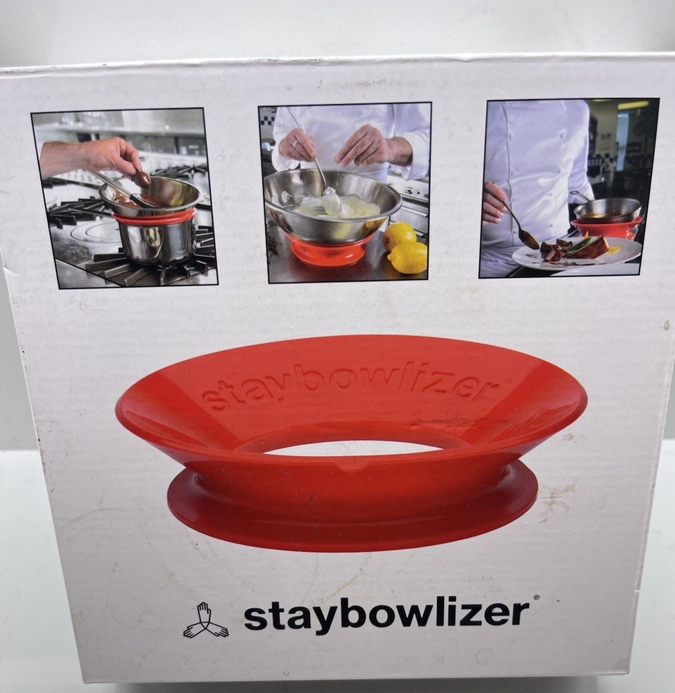 Staybowlizer Red Bowl Holder Stand Silicone Dishwasher Safe NSF – New with Box