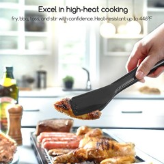 11 Inch Silicone Tongs for Cooking Heat Resistant, Lightweight Non-Scratch St…
