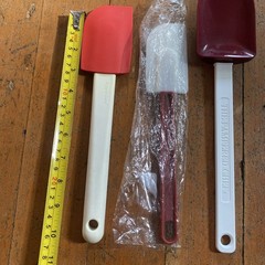 Pampered Chef Spatula Red 12” Made In USA Tupperware Red 3 Scraper Spatulas