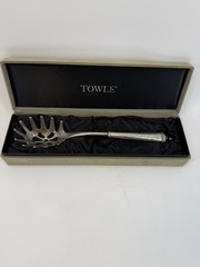 Towle Silver Plated Pasta Serving Fork Spoon Utensil Server In Velvet Box