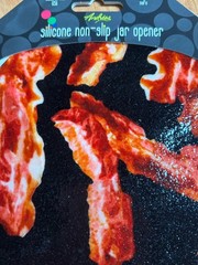 Andreas Round Silicone Mat Non-Slip Jar Opener 6 1/4″ Diameter Bacon NEW