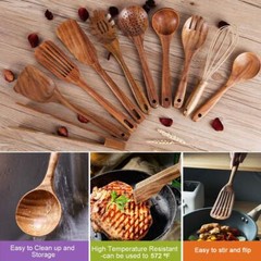 KITCHEN UTENAILS SET WITH HOLDERKITCHEN WOODEN UTENSILS FOR COOKING WOOD UTENSIL