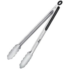 16 Inches Stainless Steel Kitchen Tongs Extra Long Locking BBQ Grill Food Server