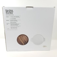 The Cellar Pizza Stone with Acacia Wood Base 12.6″ x 15.75″ x 1.24″