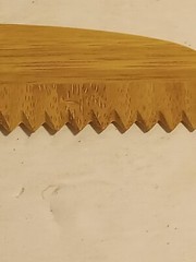 Wooden Bamboo Serrated Chef Knife. Unbranded