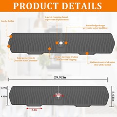 30 Inch Sink Splash Guard Silicone Sink Mat for Kitchen Faucet Bathroom