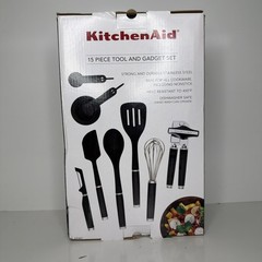 KitchenAid Black 15-Piece Tool and Gadget Cooking / Cookware Set (KE447) NEW