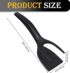 1pcs 2-in-1 Grip & Flip Spatula Tongs – Non-Stick Nylon Egg, Pancake&Fish Turner