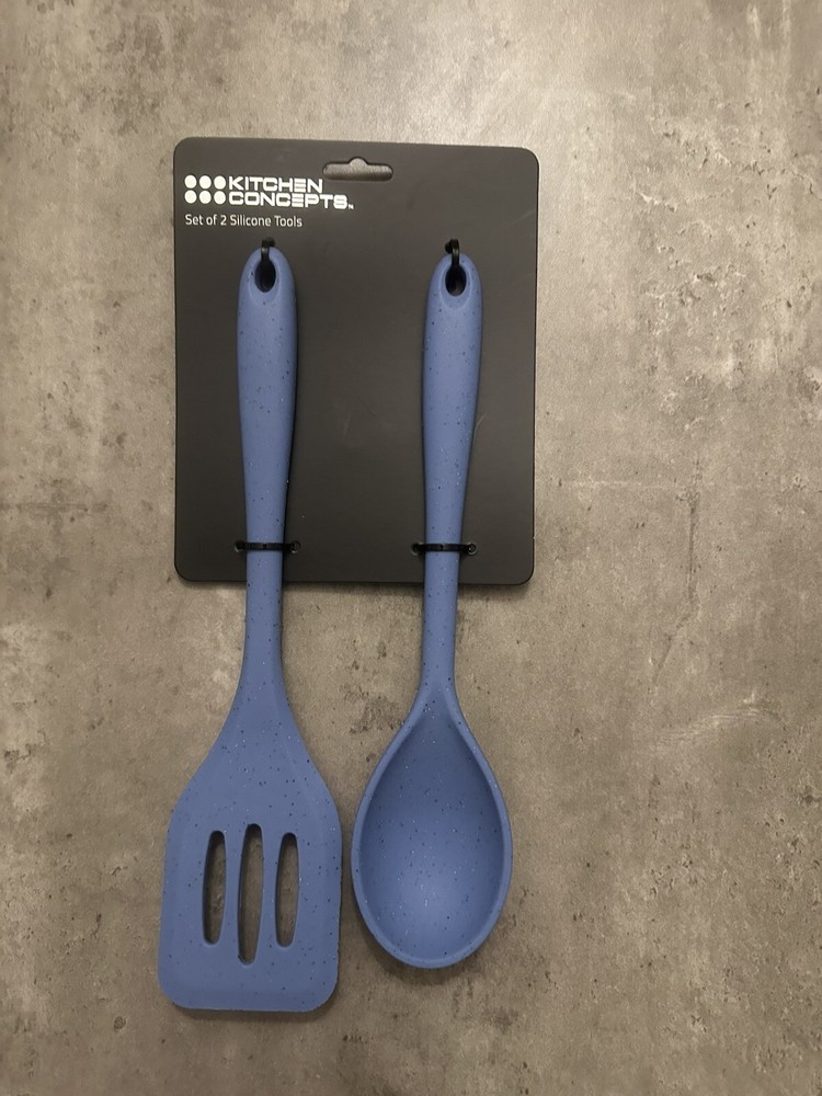Slotted Turner And Spoon Set Of2 Silicone Tool Kitchen Concepts USA 🇺🇸 Seller