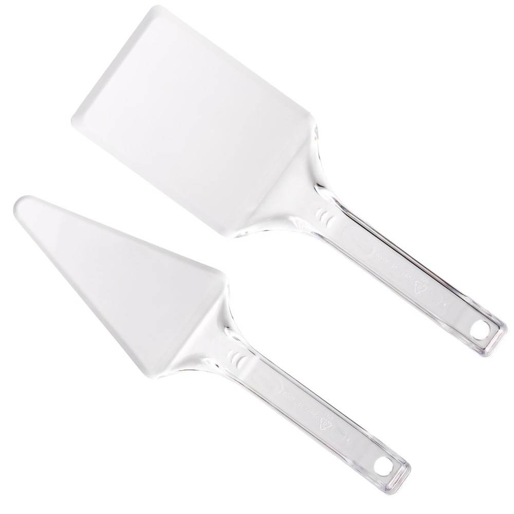 Cake Spatula Set 2-Piece – Clear Plastic Heavy Duty – Free Shipping