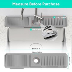 24 Inch Longer Faucet Mat for Kitchen Sink [5°Slope Fast Self-draining]Bathroom