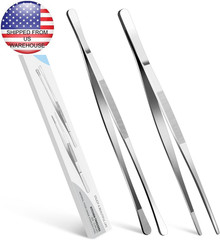 2 Pcs 12-Inch Stainless Steel Kitchen Utensils, Cooking Tongs, FREE SHIPPING