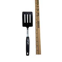 Vintage Unbranded Nylon Short 3 Slotted Spatula Turner Flipper 10” Black
