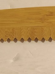 Wooden Bamboo Serrated Chef Knife. Unbranded