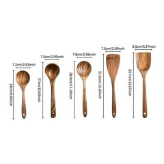 Wooden Kitchen Utensil Set – Natural Cooking Tools for Stirring & Serving