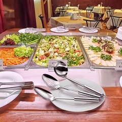 3 PCS Serving Utensils Set Silver Stainless Steel Spoon Ladle Buffet Parties