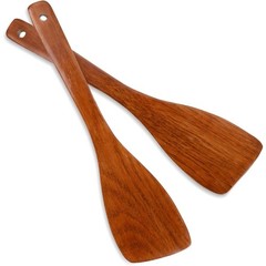 Wooden Spatula Set 2PCS Natural Wood Cooking Utensils for Non-Stick Cookware