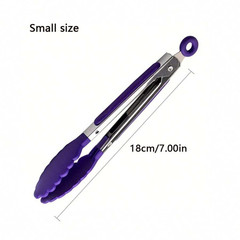Mini Kitchen Tongs for Cooking – 7″ Small Serving Food Tongs with Nylon Tips