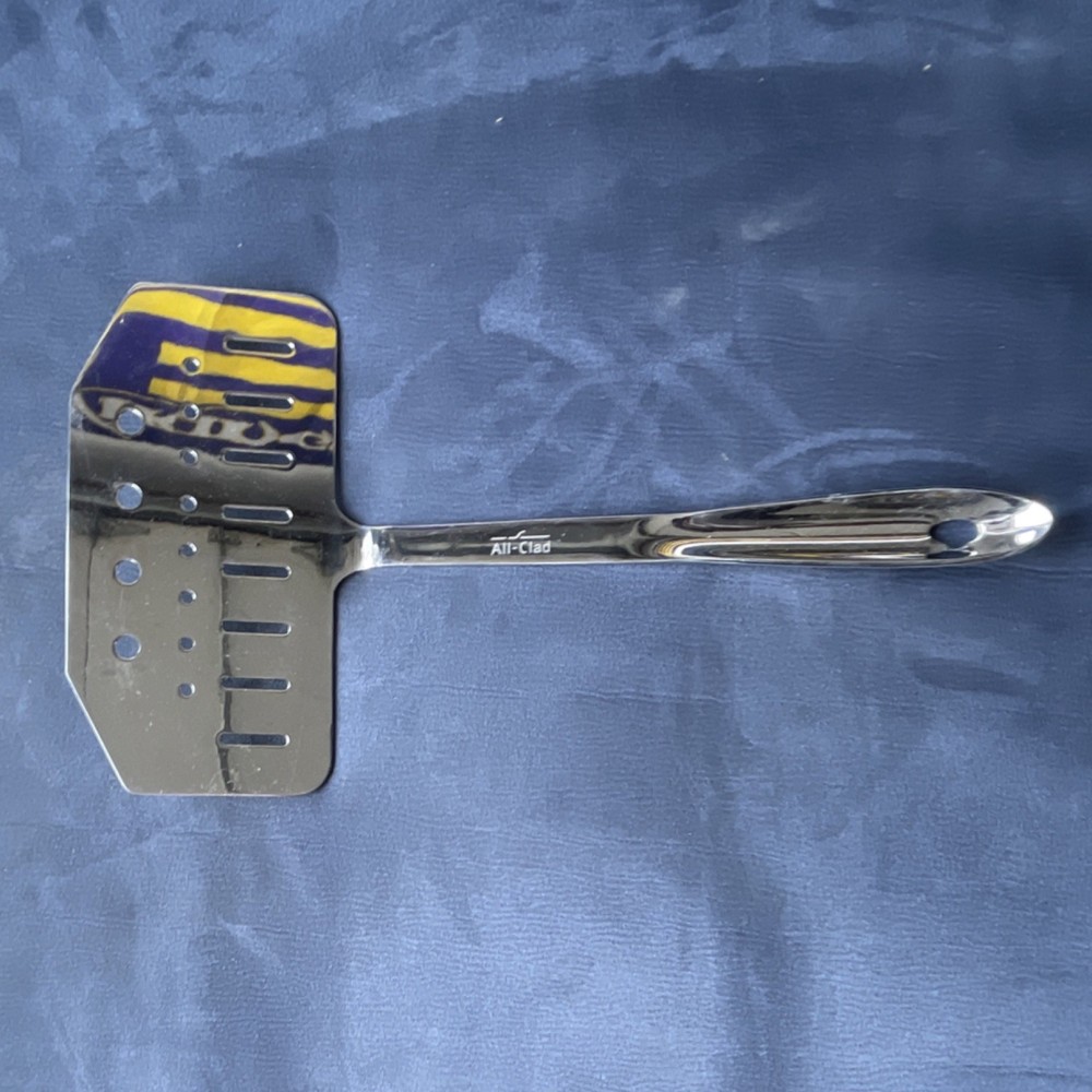 All-Clad Stainless Steel Reusable Silver Cooking Turner With Handles