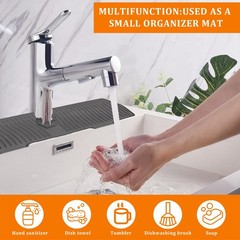 30 Inch Sink Splash Guard Silicone Sink Mat for Kitchen Faucet Bathroom