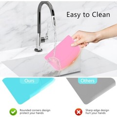 Bowl Scraper Spatula Set 2PCS Flexible Plastic Dough Cutter Kitchen Tool New